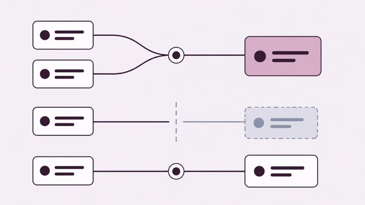 Three page paths show duplicate URLs being grouped, a page being excluded from search and an old URL moving to a replacement